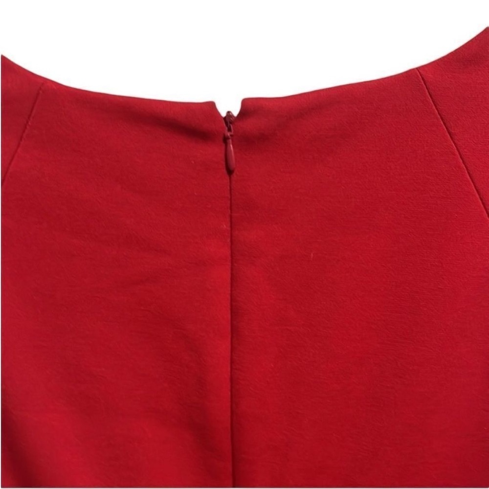Ellen Tracy Red Ruched Shift Dress. Size 10. - Picture 8 of 10